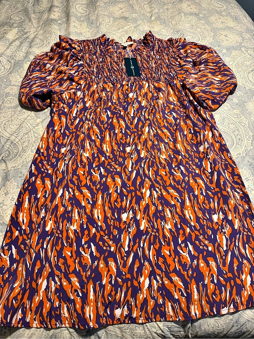 Michelle McDowell Amelia Abstract Mini Dress Purple & Orange NWT